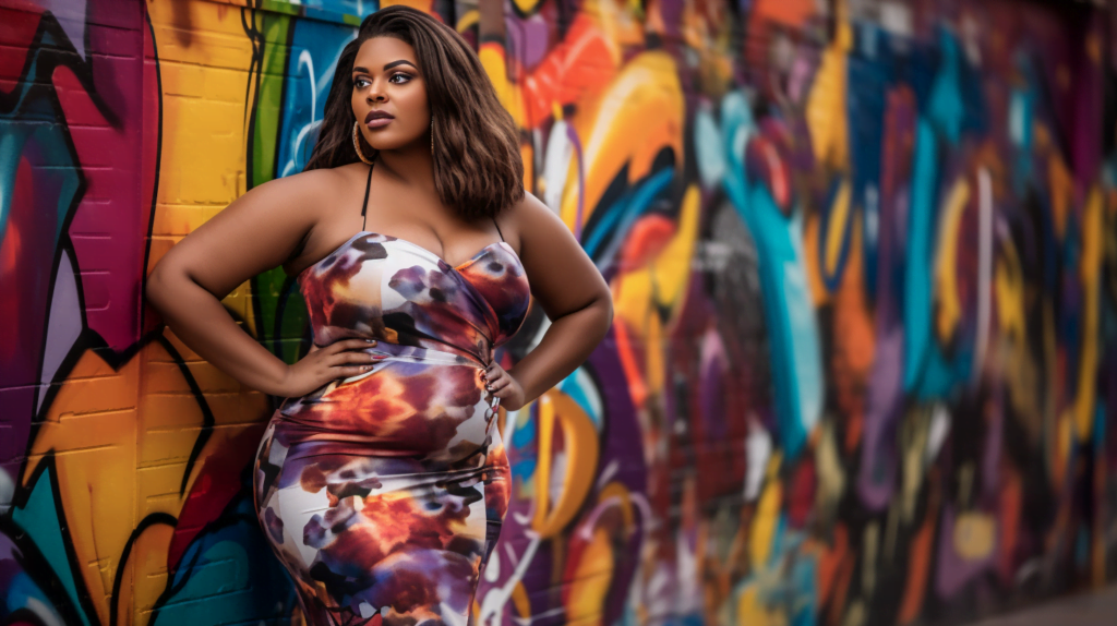 Beautiful curvaceous model wearing bold patterns and colours - Wardrobe Letting You Down? 5 Quick Tips and Tricks