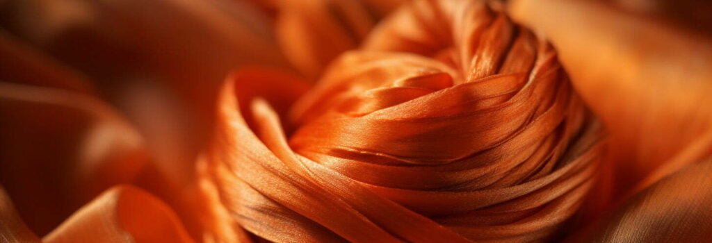 Silk Dupion close up clementine orange - The Ultimate Guide to Different Types of Silk Fabric