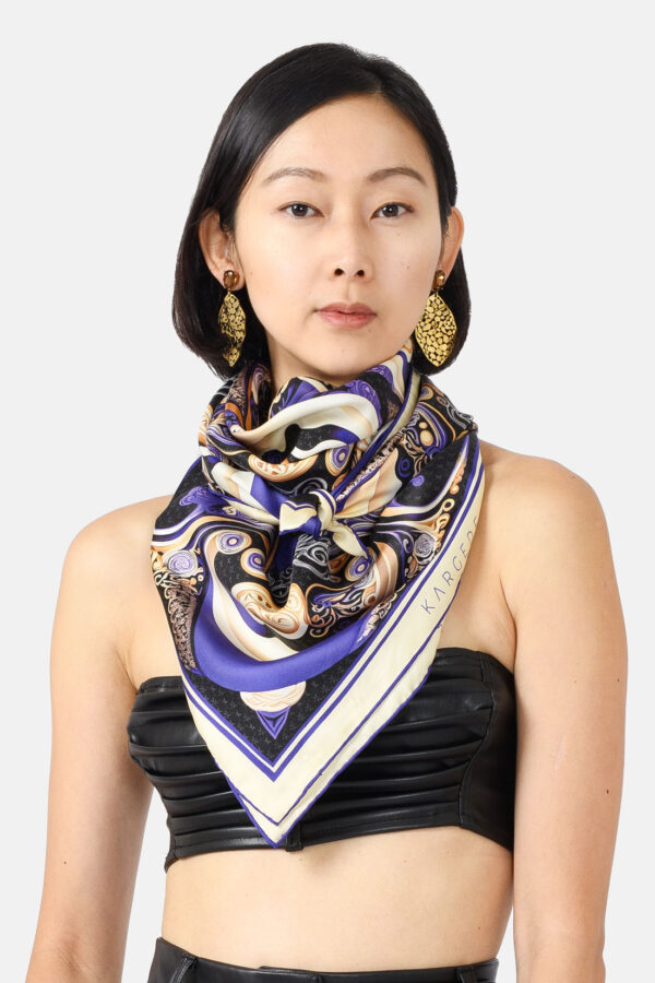 Dalarna – Designer Silk Scarf Purple
