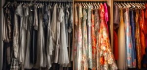 Bland outdated wardrobe on the left to show your wardrobe letting you down and a bright colorful wardrobe on the right to show positive change - Wardrobe Letting You Down? 5 Quick Tips and Tricks - Page 2 - Style Hub - Page 2