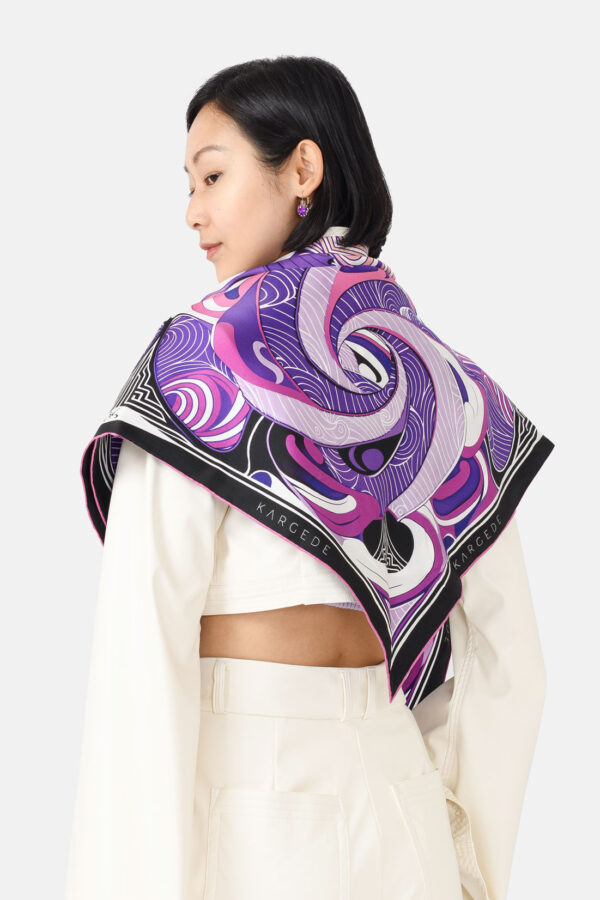 Dalarna – Designer Silk Scarf Purple
