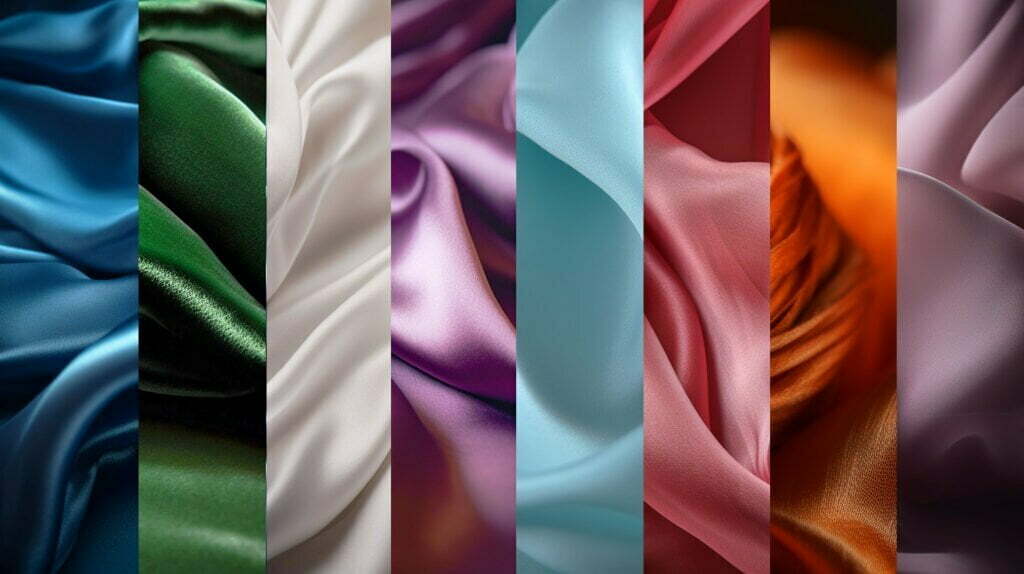 different types of Silk Fabrics collage