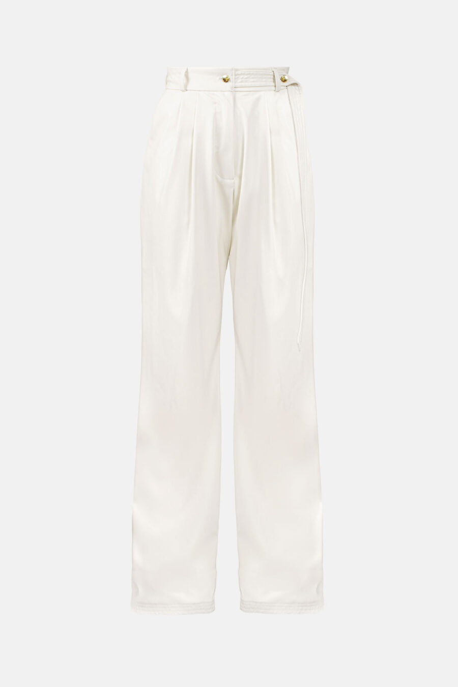 White Vegan Leather Straight Leg Pants Kargede Designer Pants GM1 - Bassline – Vegan Leather Straight-leg Pants White