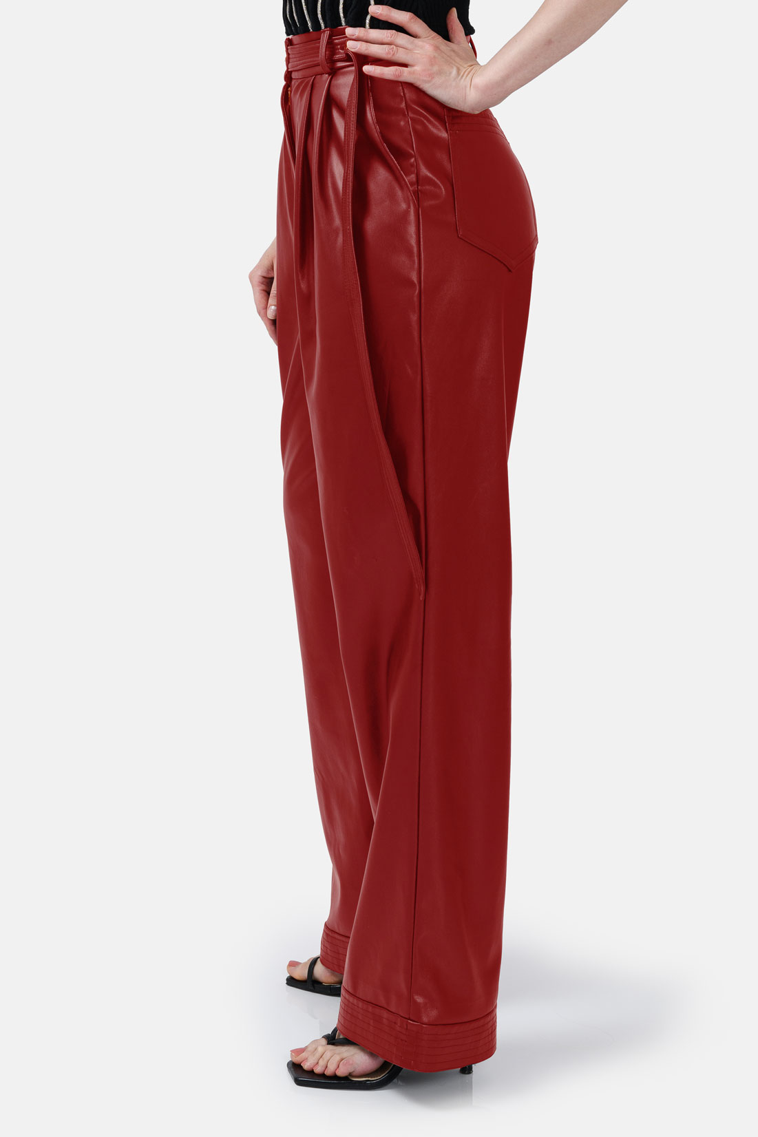 Red vegan hot sale leather pants