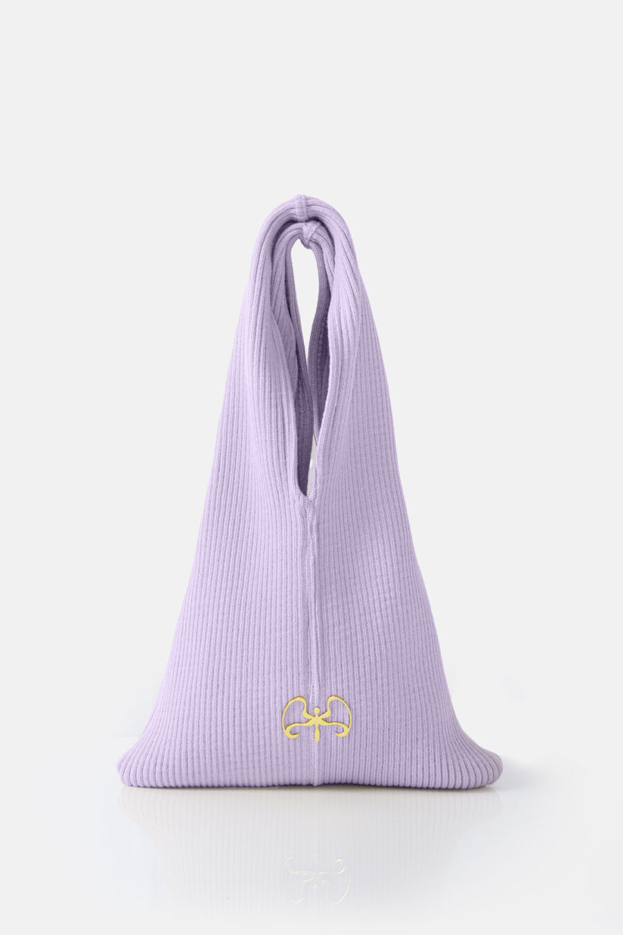 Lilac Rib Knit Tote Bag Kargede Designer Tote Bag Mini Open - Forager – Mini Lilac Rib Knit Tote Bag