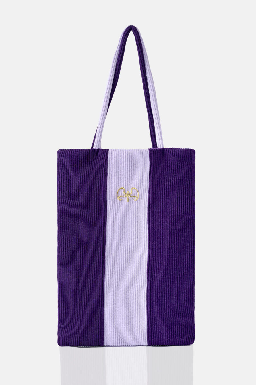 Purple Lilac Purple Tie Rib Knit Tote Bag Kargede Designer Tote Bag GM - Forager – Rib Knit Tote Bag Lilac Purple