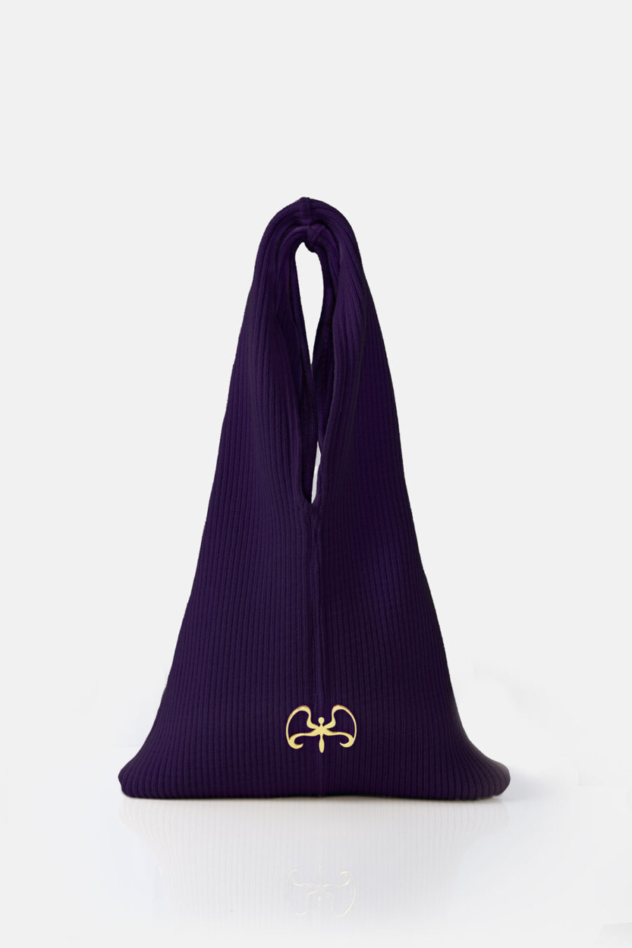 Purple Rib Knit Tote Bag Kargede Designer Tote Bag Mini Open - Forager – Mini Purple Rib Knit Tote Bag