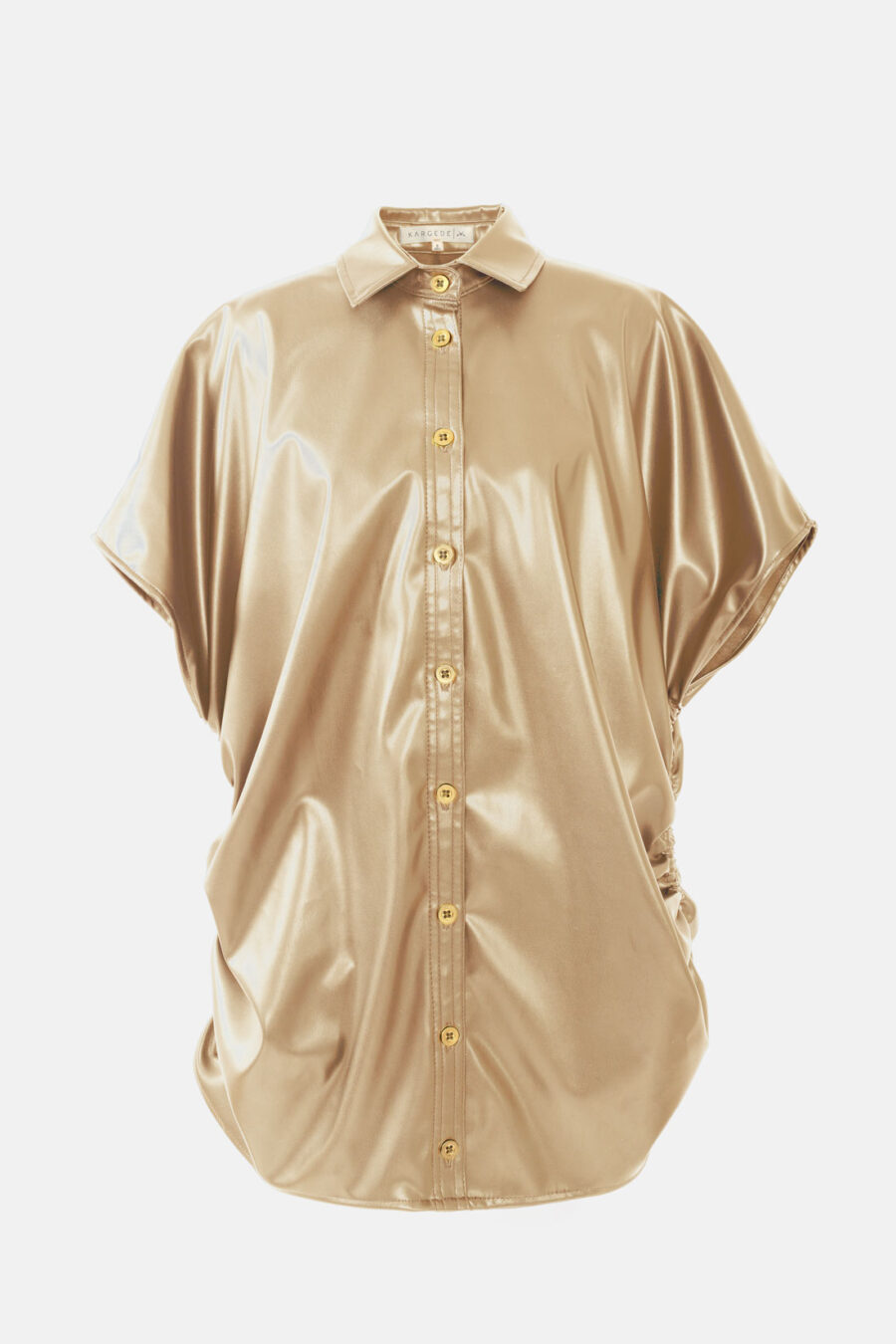 Gold Oversized Vegan Leather Shirt Designer Shirt Kargede GM - Rumour – Gold Vegan Leather Oversized Shirt