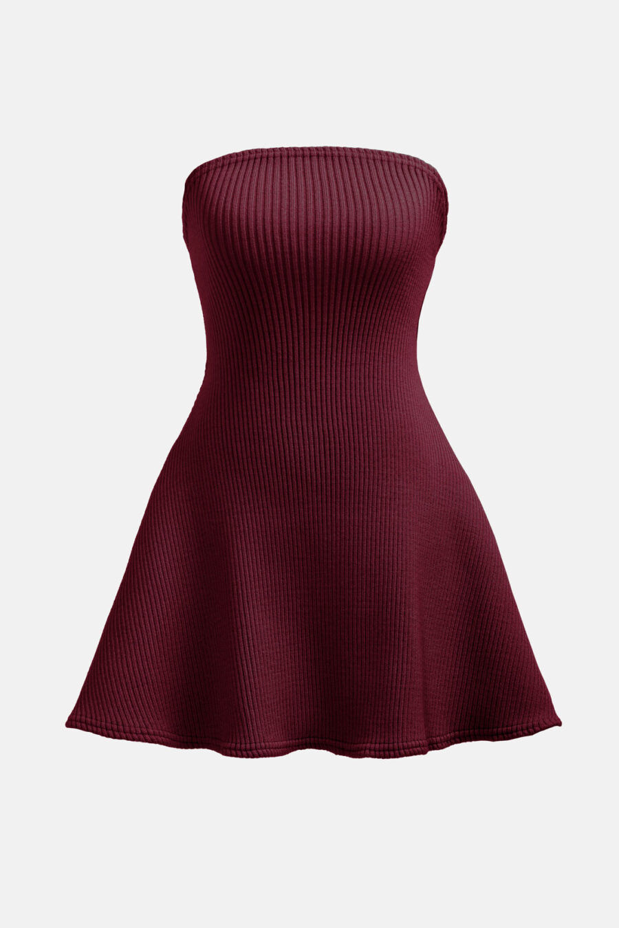 Red Cortina Rib Knit Mini Dress Kargede Designer Mini Dress Knitwear GM - Cortina – Red Rib Knit Mini Dress