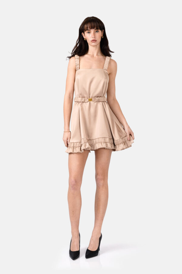 Ripple – Emerald Green Satin Slip Mini Dress