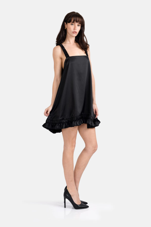 Ripple – Emerald Green Satin Slip Mini Dress