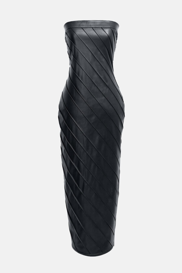 Rise – Black Vegan Leather Pencil Dress