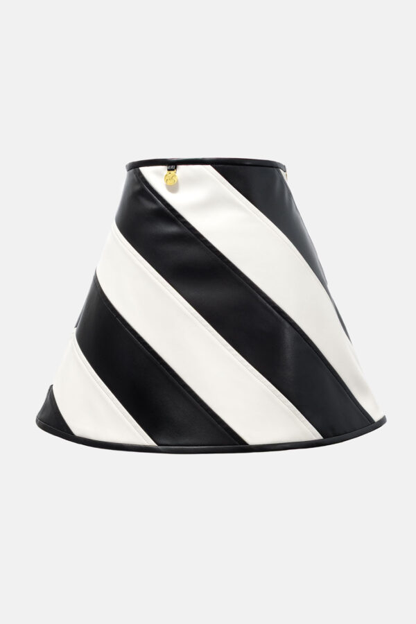 Temper – Black & White Vegan Leather Mini Skirt