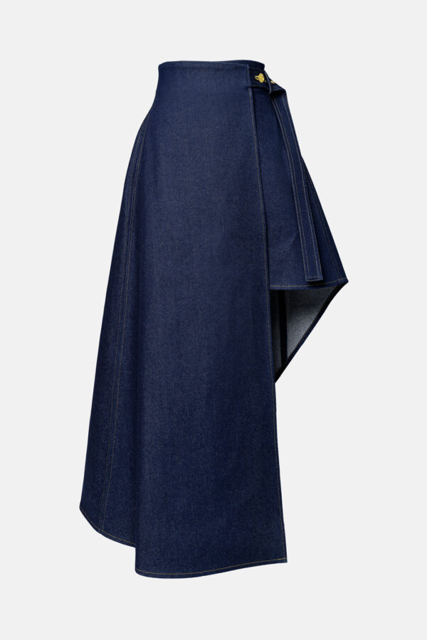 Tidefall – Asymmetrical Denim Wrap Skirt