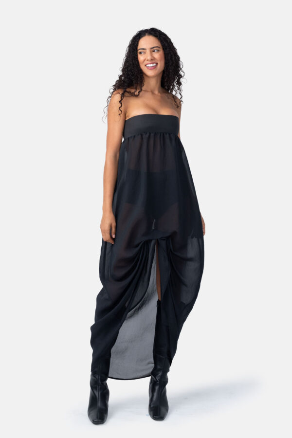 Polaris – Black Jacquard Bubble Mini Dress