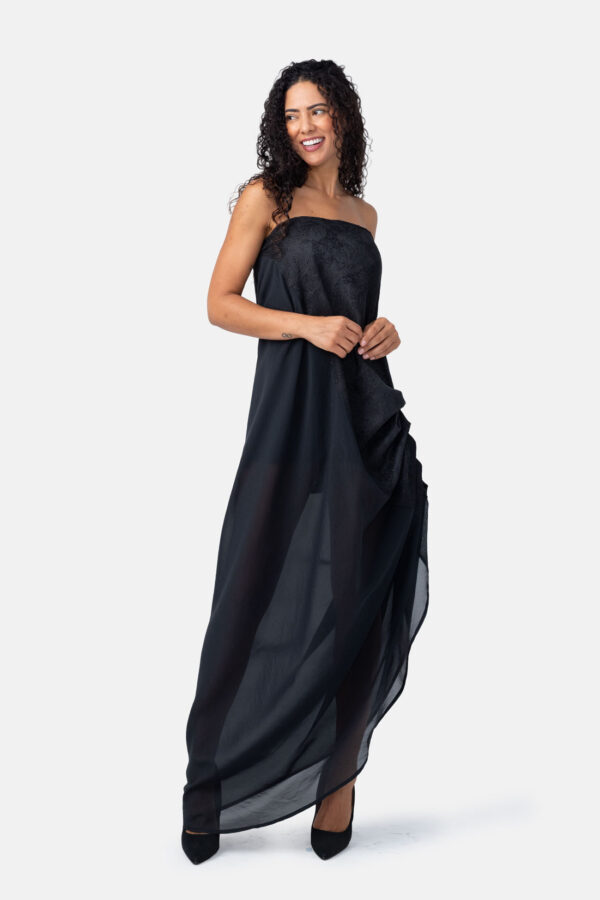 Polaris – Black Jacquard Bubble Mini Dress