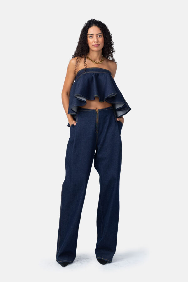 Nocturne – Indigo Denim Wide Leg Pant
