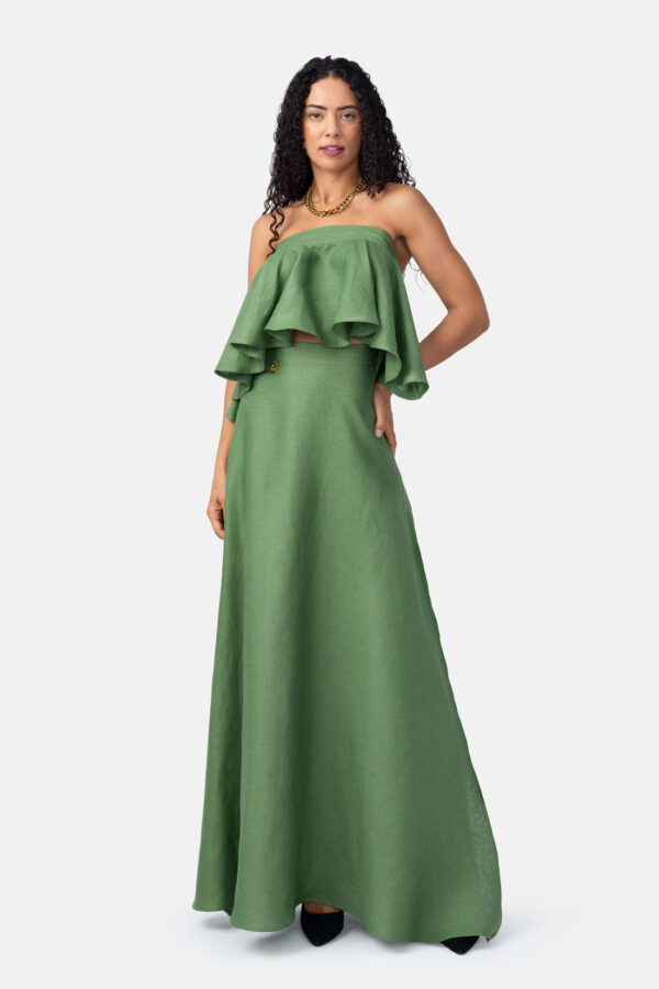 Stellar – Beige Floral Trapeze Maxi Dress